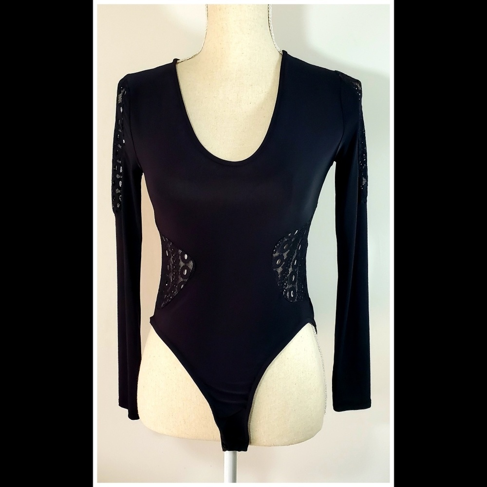 Nasty Gal Women's Black High Leg Bodysuit